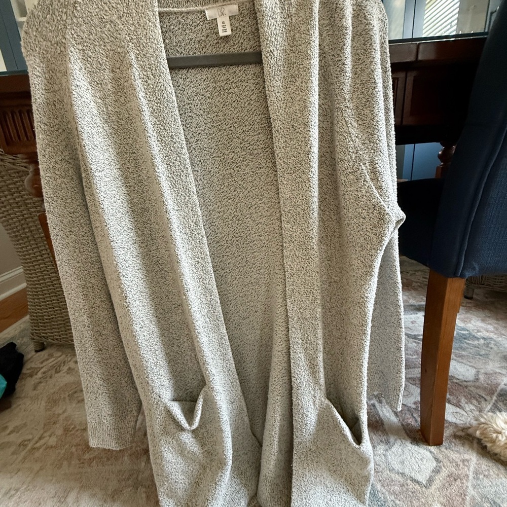 BP Light Gray Open-Front Cardigan